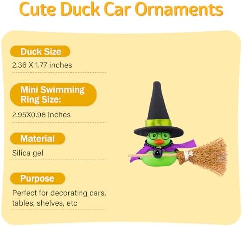 wonuu Car Rubber Duck Decoration, Car Ornaments Duck Car Dashboard Decorations - Image 2