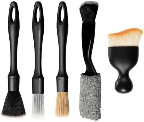 5PCS Car Detailing Brush Kit, Auto Cleaning Kit Includes 2 Vent Cleaners & 3 by Unknown