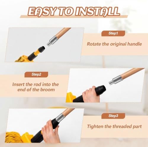 Barydat 10 Pack 40 Inch Lacquered Wood Broom Handle Bulk - Image 3