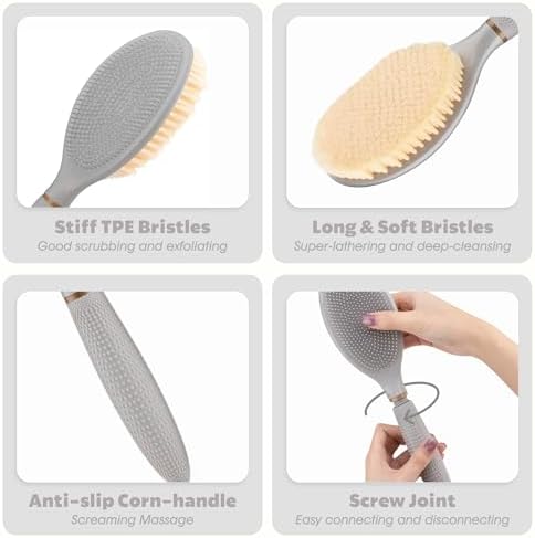 Foot Brush & Back Scrubber Set, 27.5''Adjustable Foot Scrubber - Image 5