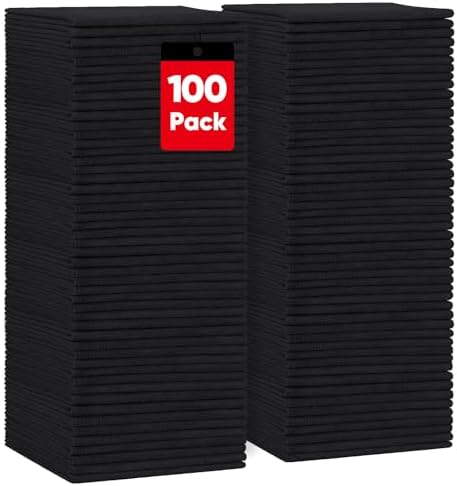 HOMEXCEL Black Microfiber Cleaning Cloth 100PK, Towels by HOMEXCEL