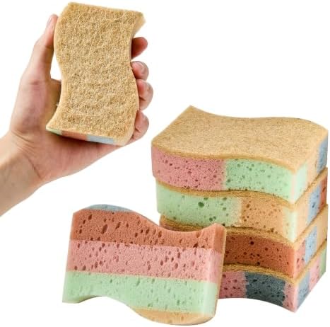 Color Kitchen Sponges Heavy Duty Kitchen Cleaning Scrubbing 5 Pack by Unknown