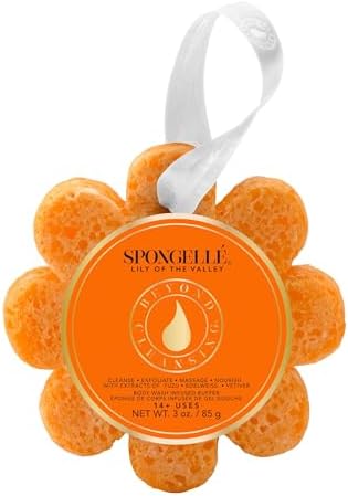 Spongellé Lily of the Valley Wild Flower Bath Sponge | Built-in Body Wash & by Spongell%C3%A9