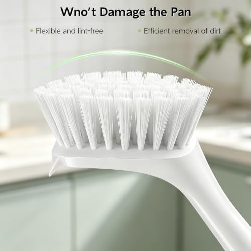 SetSail Dish Brush with Handle Suction Cup Kitchen Scrub Brush 3 Pack - Image 5