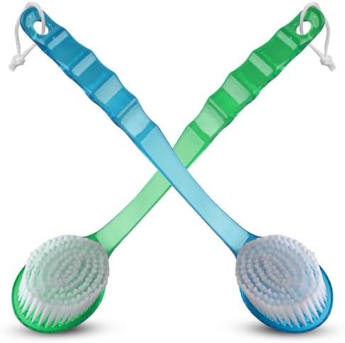 2 Pack Bath Body Brush Long Handle Back Shower Brush Exfoliating Back, and Feet by KTDeals