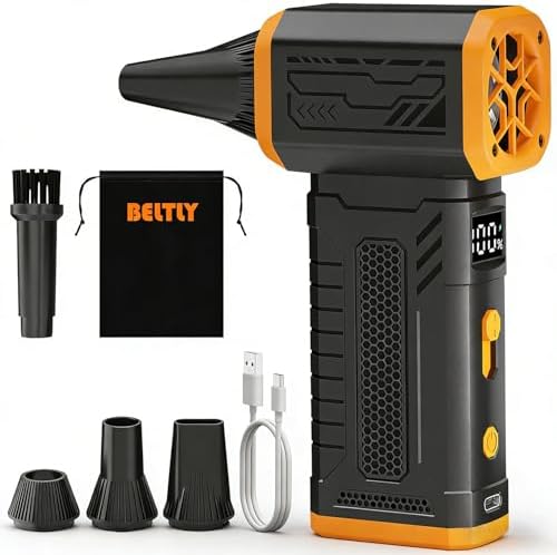 FT08 Compressed Air Duster, 1-10 Stepless Speed Adjustable by BELTLYAirDusterCarVacuum