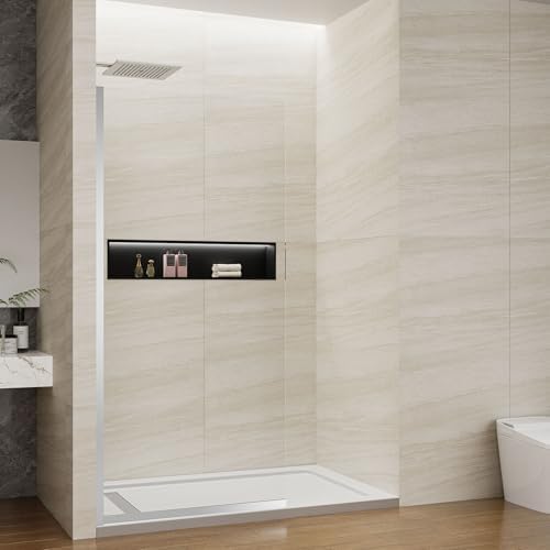 Shower Screen 36" x 76" Shower Wall Panel Brushed Silver by ViivppaiShowerDoors
