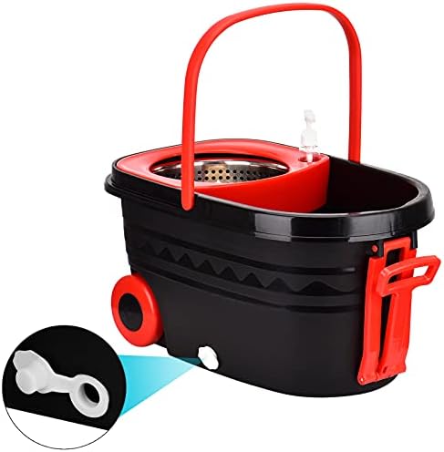 Mop Bucket Set, 360 Spin Stainless Steel Spin Mop Bucket System - Image 4