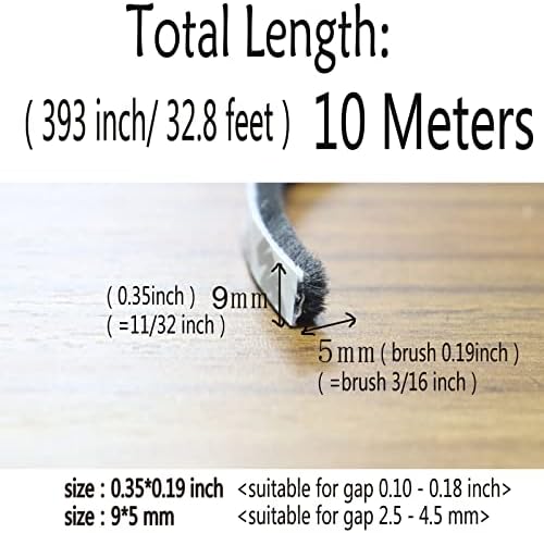Weather Stripping Brush for Sliding Windows/Doors Frame Side, Pile Self - Image 2