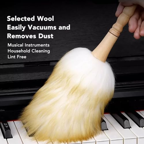 Multifunctional Cleaning Brush Duster, Wooden Handle Lambswool Duster - Image 5