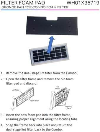 4 PCS WH01X35719 Lint Filter for GE Profile Washer Dryer Combo - Image 3
