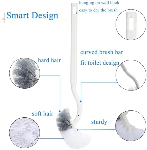 2 Pack Curved Toilet Bowl Brush Without Holder - Image 3