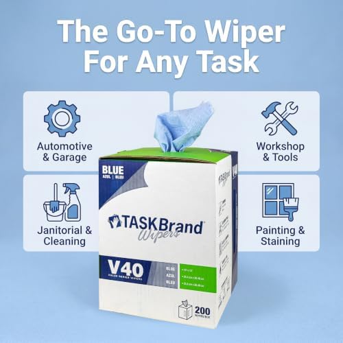 TaskBrand N-V040CGB Blue V40 Value Series Center Pull Wiper Sheets, All-Purpose - Image 3