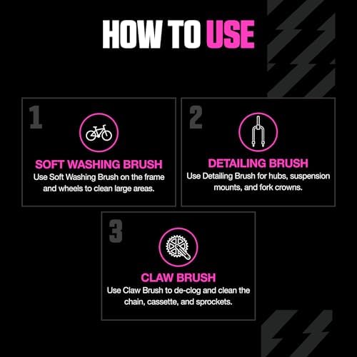 Muc-Off Premium Brush Set, Bike Cleaning Brushes, 3 Brushes - Image 6