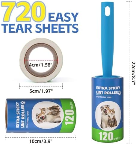 Lint Roller Refills with Handle 6 Pack - Image 2