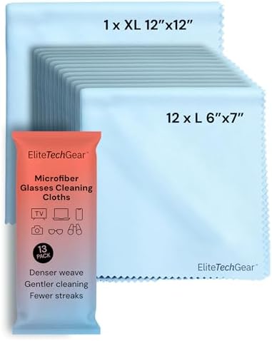 Elite Tech Gear Microfiber Cleaning Cloth, Eye Glasses Cleaner Cloth by EliteTechGear