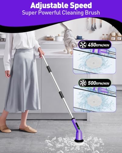 Electric Spin Scrubber for Cleaning Bathroom, Shower Scrubber Cordless Cleaning - Image 3