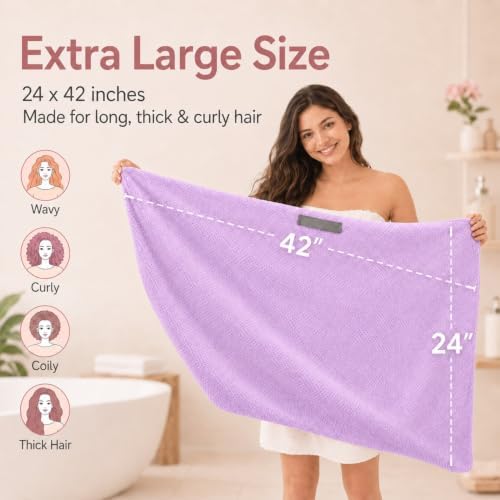 Large Microfiber Hair Wrap Towel - Image 3