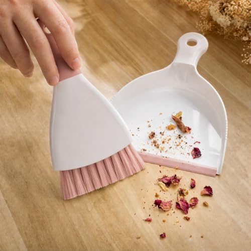 GeeRic Mini Dustpan and Brush Set, Dust Pan Broom Pink - Image 5