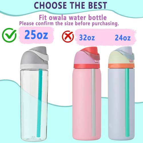 6pcs Replacement Straws for Owala FreeSip 25oz Bottle, Reusable Plastic Straws - Image 2