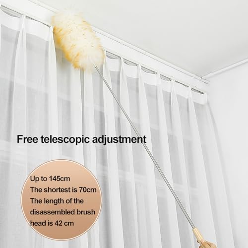 Dusters for Cleaning, Lambs Wool Telescopic Duster, Stainless Steel Feather - Image 4