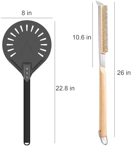 Pizza Oven Accessories Kit w/Pizza Oven Brush & Stone Scraper, 8 inch Pizza - Image 4