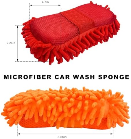 2 PCS Microfiber Car Wash Sponge, Scratch-Free Vehicle Washing Mitt - Image 2