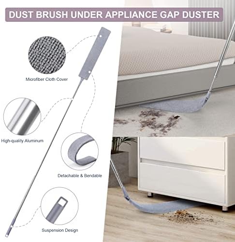 Retractable Gap Dust Cleaner, 3 Microfiber Cloths, 30-100 Inch Handle - Image 3