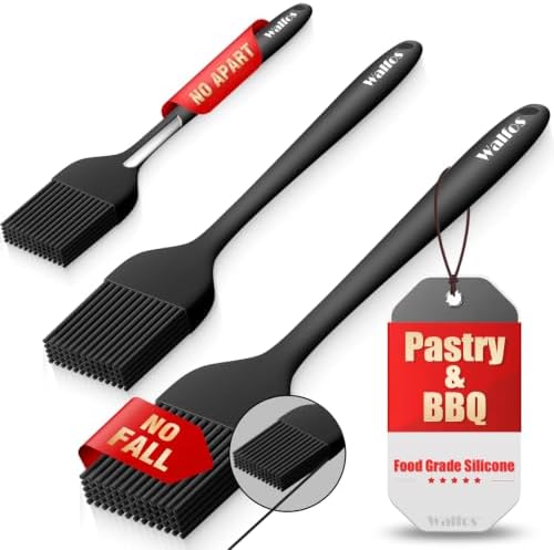 Walfos 3 Size Basting Brush, 600°F High Heat Resistant Silicone Pastry Brushes by Walfos