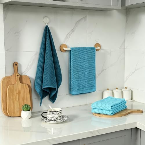 Premium Cotton Kitchen Towels Set, 4 Pack Super Absorbent Kitchen Hand Towels - Image 5