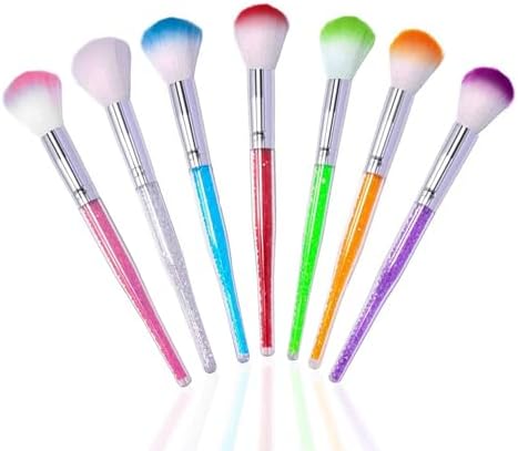 7PCS Fan Nail Dust Brush Set, Gradient Color Soft Bristle Nail Duster Brushes - Image 4