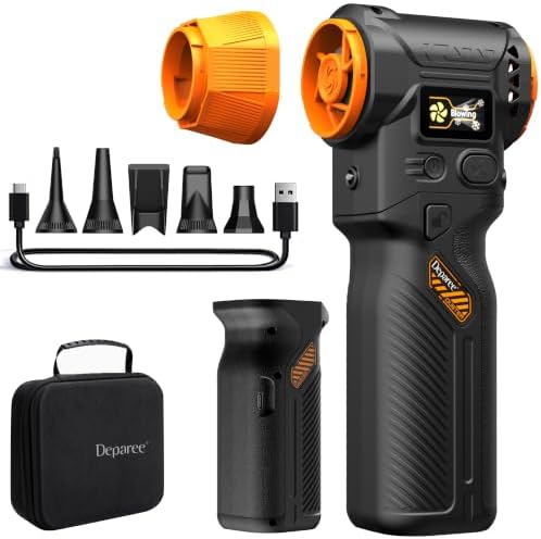 J40 Compressed Air Duster, 2 Swappable Batteries, Powerful Air Blower by Deparee