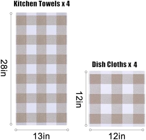 Homaxy 100% Cotton Kitchen Towels and Dishcloths Set of 16 - Image 4