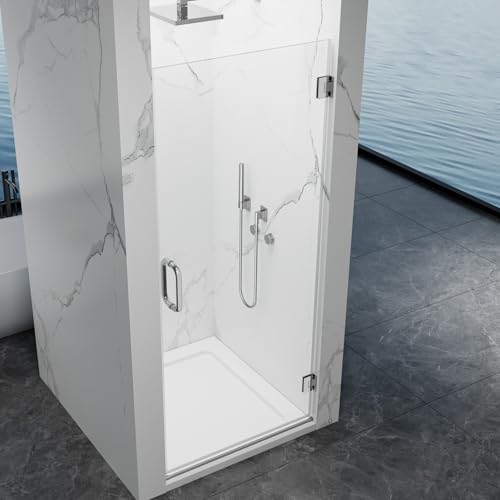 3/8" Frameless Pivot Shower Door, 304 Stainless Steel, Bright Chrome - Image 4