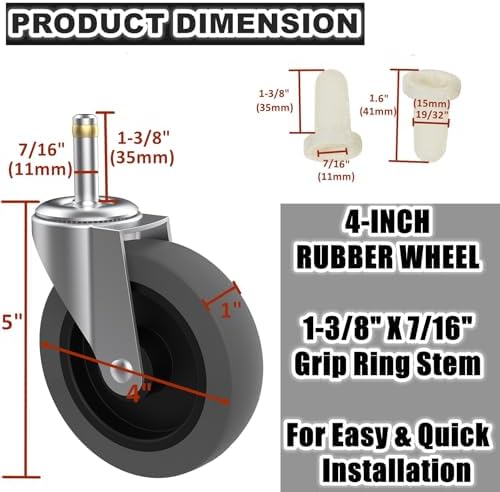 RILIDRI 4-Inch Swivel Stem Caster - Image 2