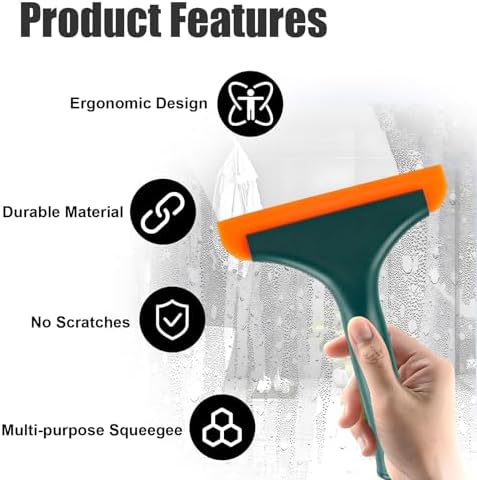 Ziciner Small Silicone Window Squeegee, Car Windshield Water Blade Squeegee - Image 3