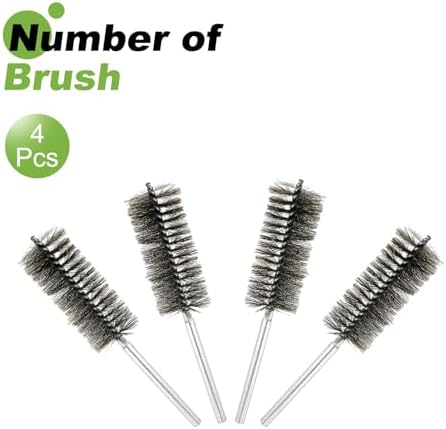 HARFINGTON 4pcs Wire Bore Brush Set 8 Inch Length 1.6 Inch Shank Stainless - Image 3
