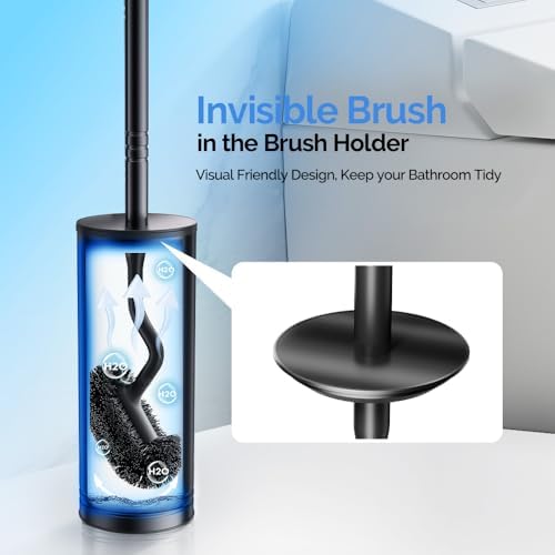 HAMITOR Toilet Brush and Holder Set: Modern Decor Accent - Image 4