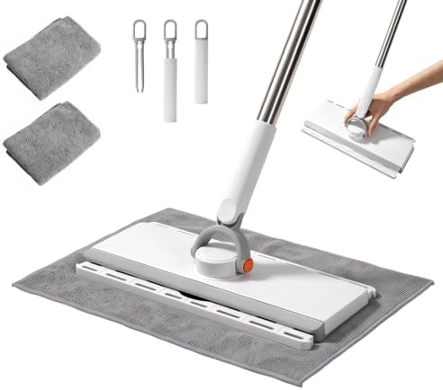 Masthome Hands Free Snap Grip Clamp Flat Mop. Includes 2 Microfiber Cloths by Masthome