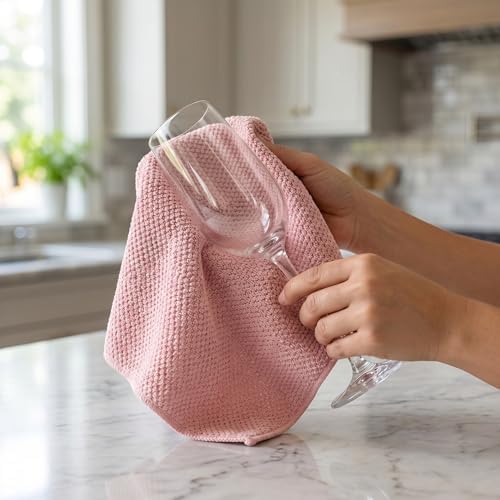 Microfiber Cleaning Cloths 6-Pack, Absorbent Textured Towels Large 12x16 In - Image 4