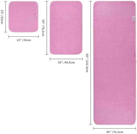 POLYTE 430 GSM Poly Blend Microfiber Quick Dry Waffle Bath Towel Set of 6 - Image 2