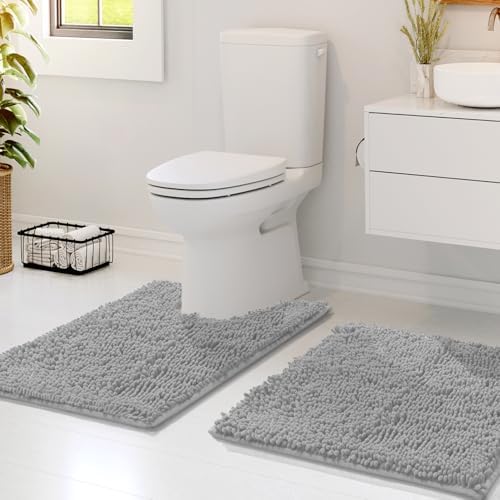 Hearth & Harbor Bathroom Rugs, Chenille Bath Mat - Image 2