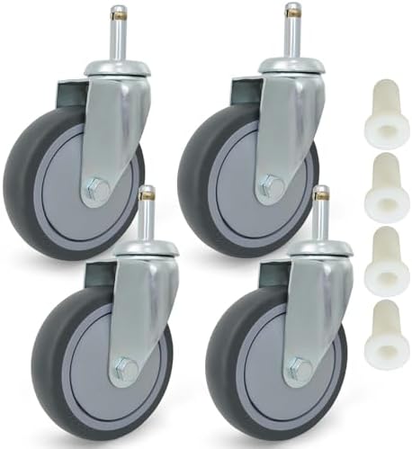 MySit 4 inch Stem Caster Wheels 7/16-lnch Stem Diameter Set of 4 by MySit