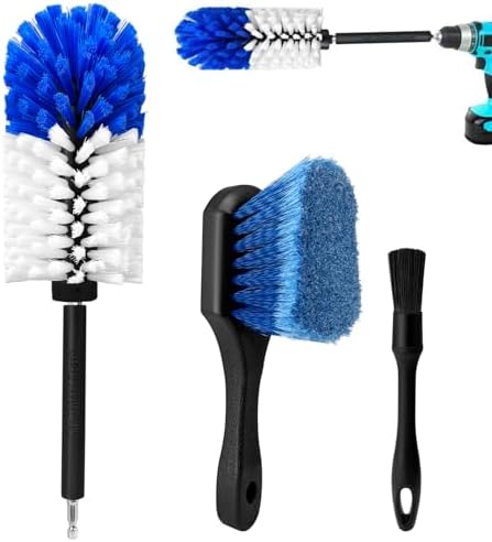 Wheel Brush Kit, Soft Drill Wheel Cleaner Brush, No Scratches Highly Dense Car by HOLANHING