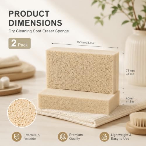 2 Pack Reusable Dry Cleaning Soot Eraser Sponge - Image 2