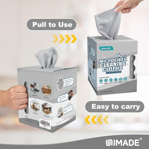 UNIMADE Microfiber Cleaning Cloth, 100 Sheets Microfiber Towels - Image 7