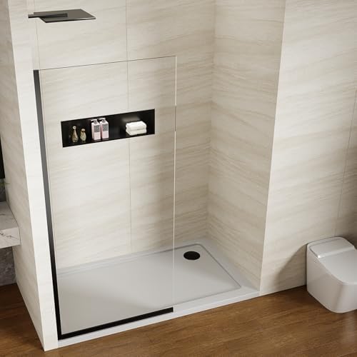 Shower Screen 40" x 76" Shower Wall Panel Matte Black - Image 2