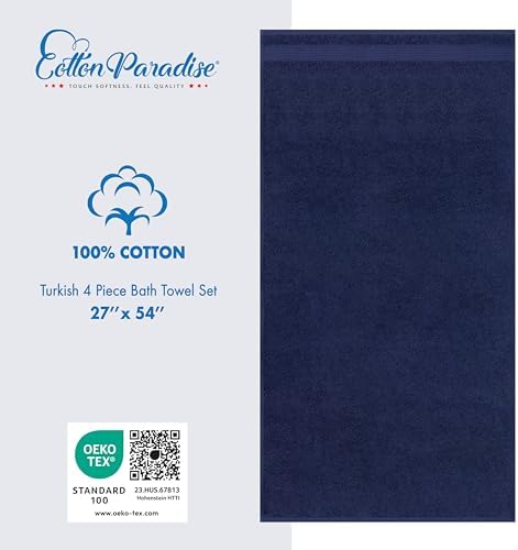 Cotton Paradise 100% Cotton Turkish Towel Set, Soft Absorbent Quick Dry - Image 4