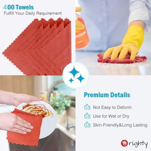 Orighty Microfiber Cleaning Cloth, 400 Pack Highly Absorbent Cleaning Rags - Image 4