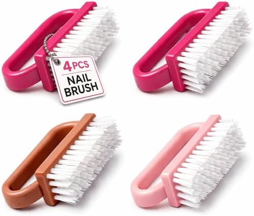4 Pcs Nail Brush for Cleaning Fingernails, Nail Brush Handle Grip Brush for by Unknown